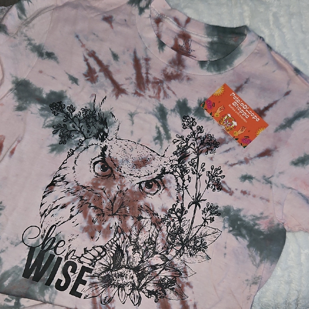 George Pink and Green Tie-Dye Owl Tee